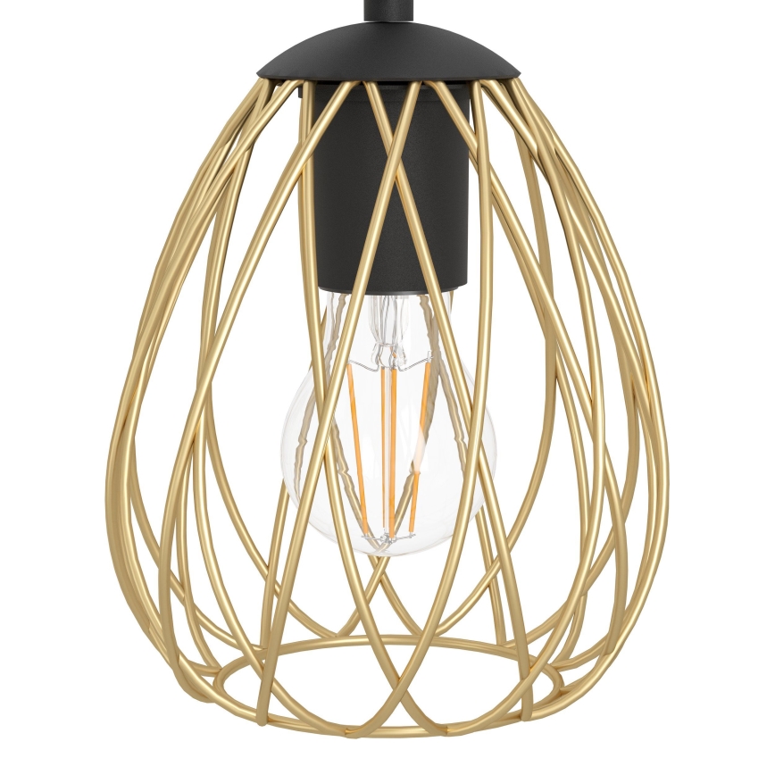 Eglo - Suspension filaire 6xE27/40W/230V noir/doré