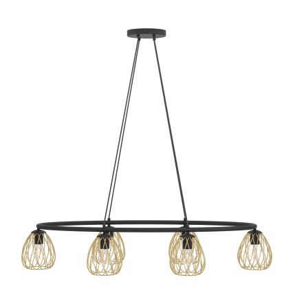 Eglo - Suspension filaire 6xE27/40W/230V noir/doré