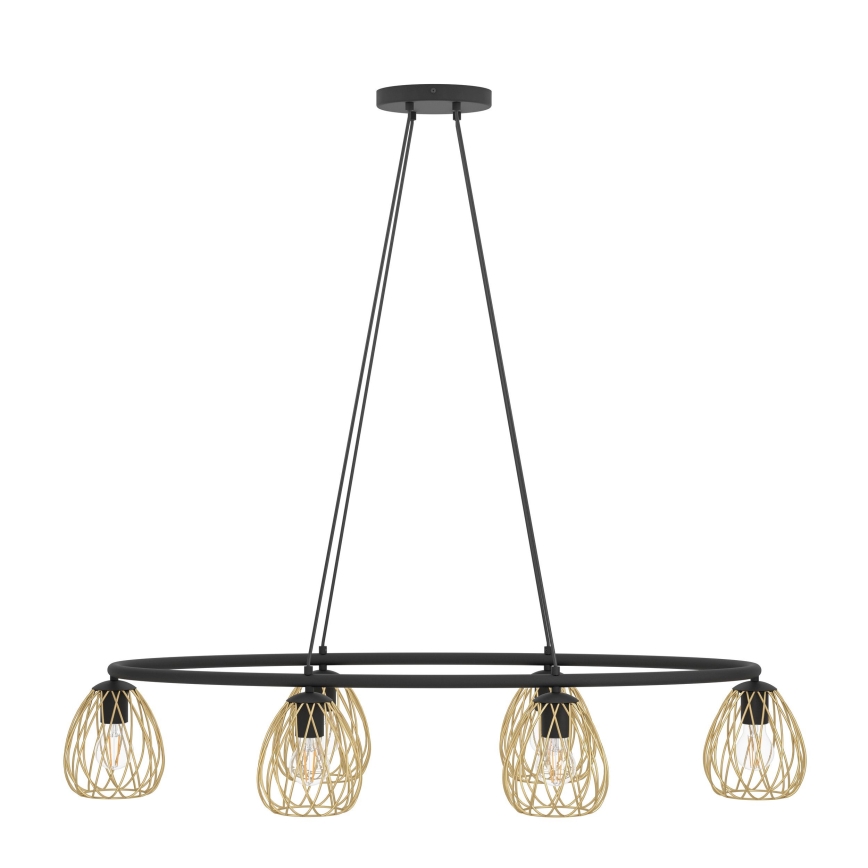 Eglo - Suspension filaire 6xE27/40W/230V noir/doré
