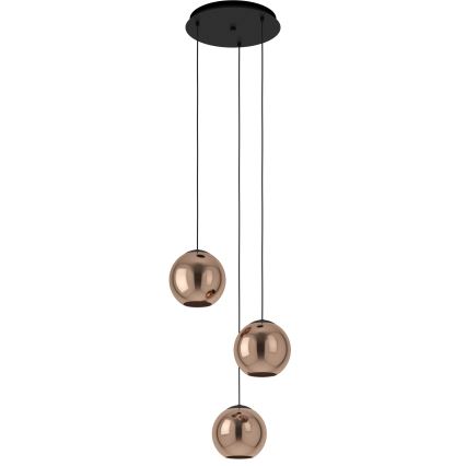 Eglo - Suspension filaire 3xE27/40W/230V cuivre