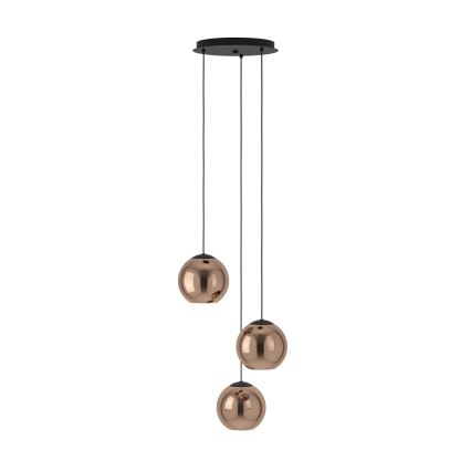 Eglo - Suspension filaire 3xE27/40W/230V cuivre