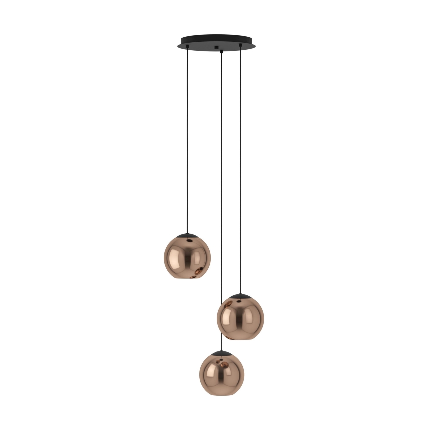 Eglo - Suspension filaire 3xE27/40W/230V cuivre