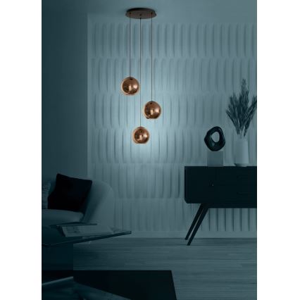 Eglo - Suspension filaire 3xE27/40W/230V cuivre
