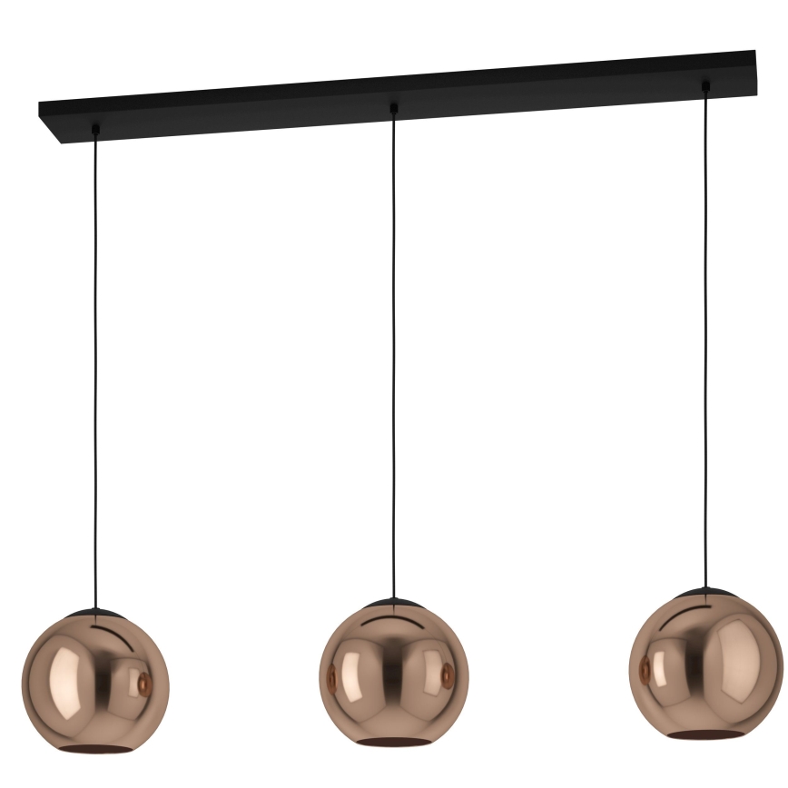 Eglo - Hanglamp aan een koord 3xE27/40W/230V koper