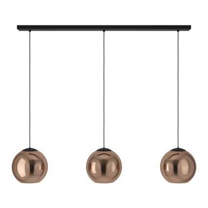 Eglo - Hanglamp aan een koord 3xE27/40W/230V koper