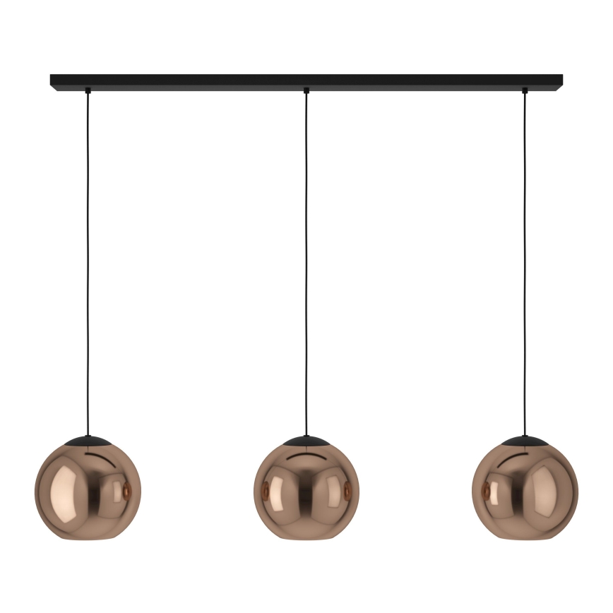 Eglo - Hanglamp aan een koord 3xE27/40W/230V koper