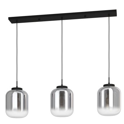 Eglo - Suspension filaire 3xE27/40W/230V fumé
