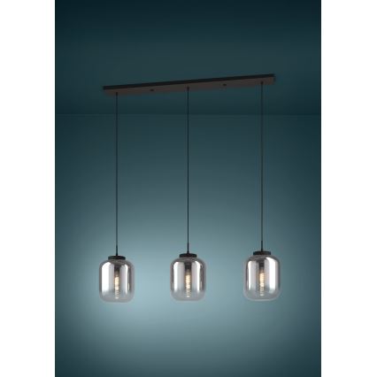 Eglo - Suspension filaire 3xE27/40W/230V fumé
