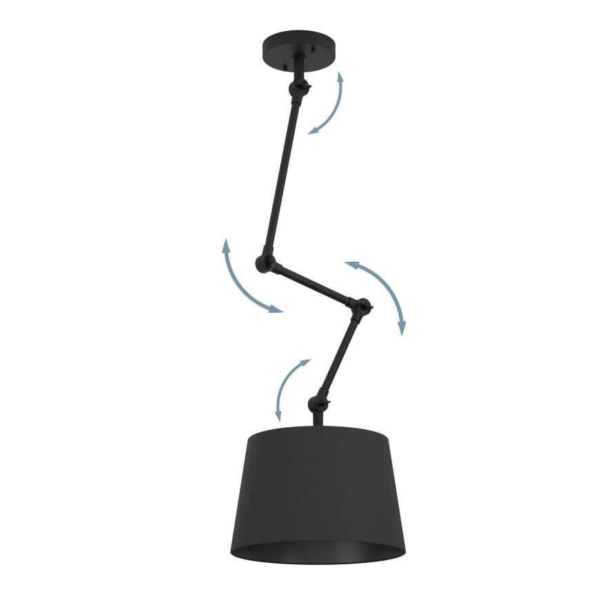 Eglo - Hanglamp met vaste pendel 1xE27/40W/230V zwart