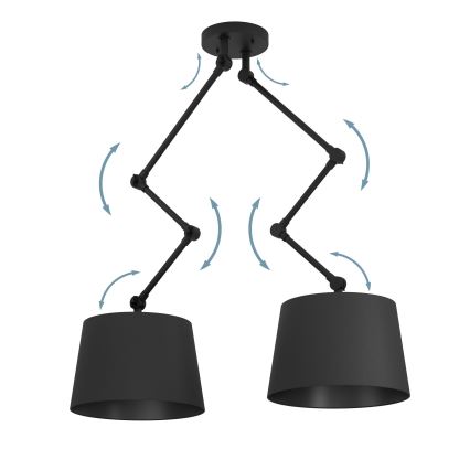 Eglo - Suspension-barre 2xE27/40W/230V noir