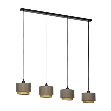 Eglo - Suspension filaire 4xE27/40W/230V marron
