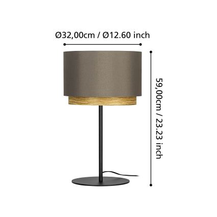 Eglo - Tafellamp 1xE27/40W/230V bruin