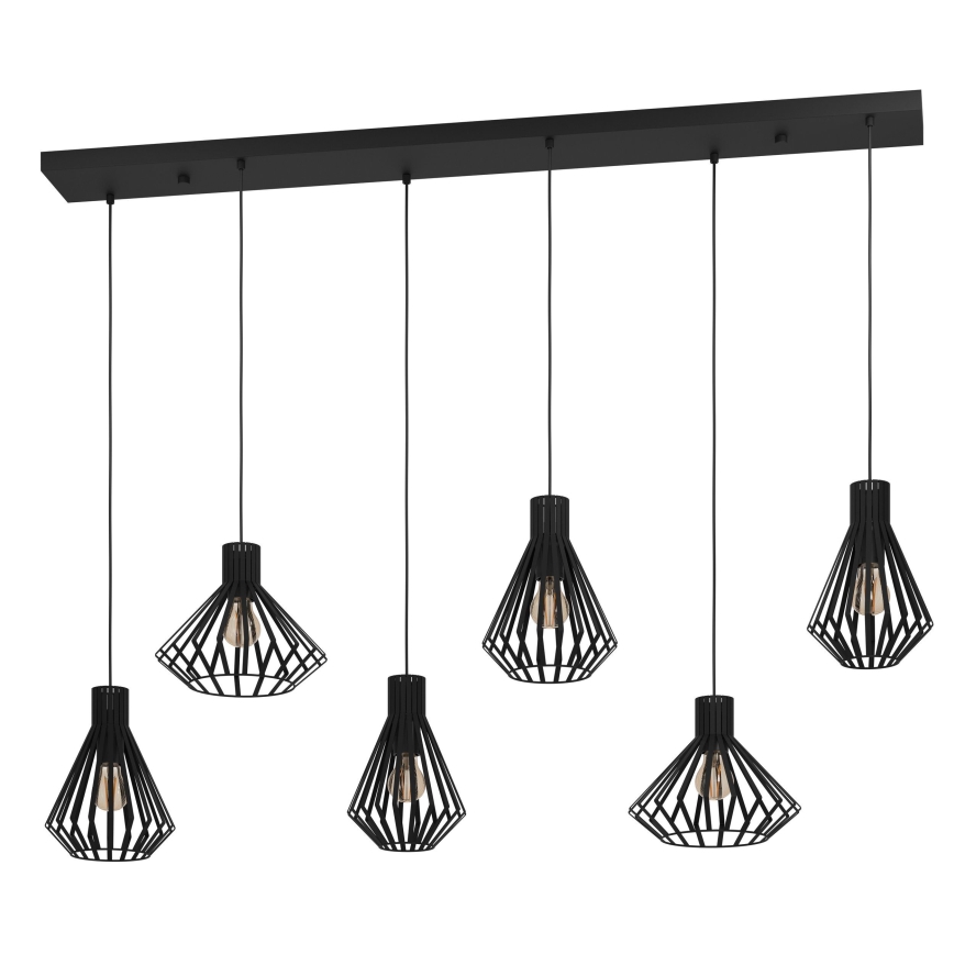Eglo - Suspension filaire 6xE27/40W/230V noir