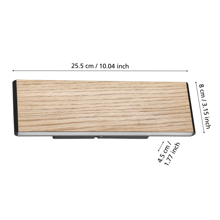 Eglo - LED wand verlichting 2xLED/4,2W/230V 3000K eiken