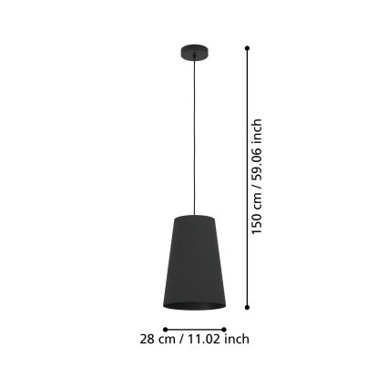 Eglo - Suspension filaire 1xE27/40W/230V noir