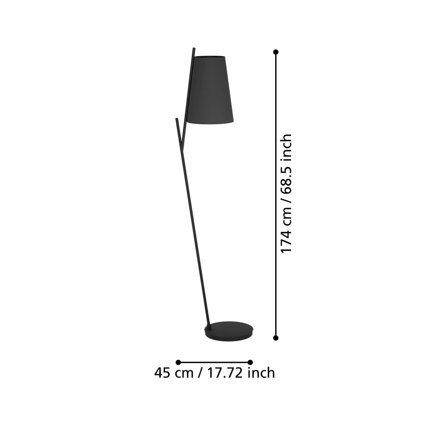 Eglo - Lampadaire 1xE27/40W/230V noir