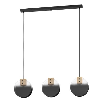 Eglo - Hanglamp aan een koord 3xE27/40W/230V gerookt
