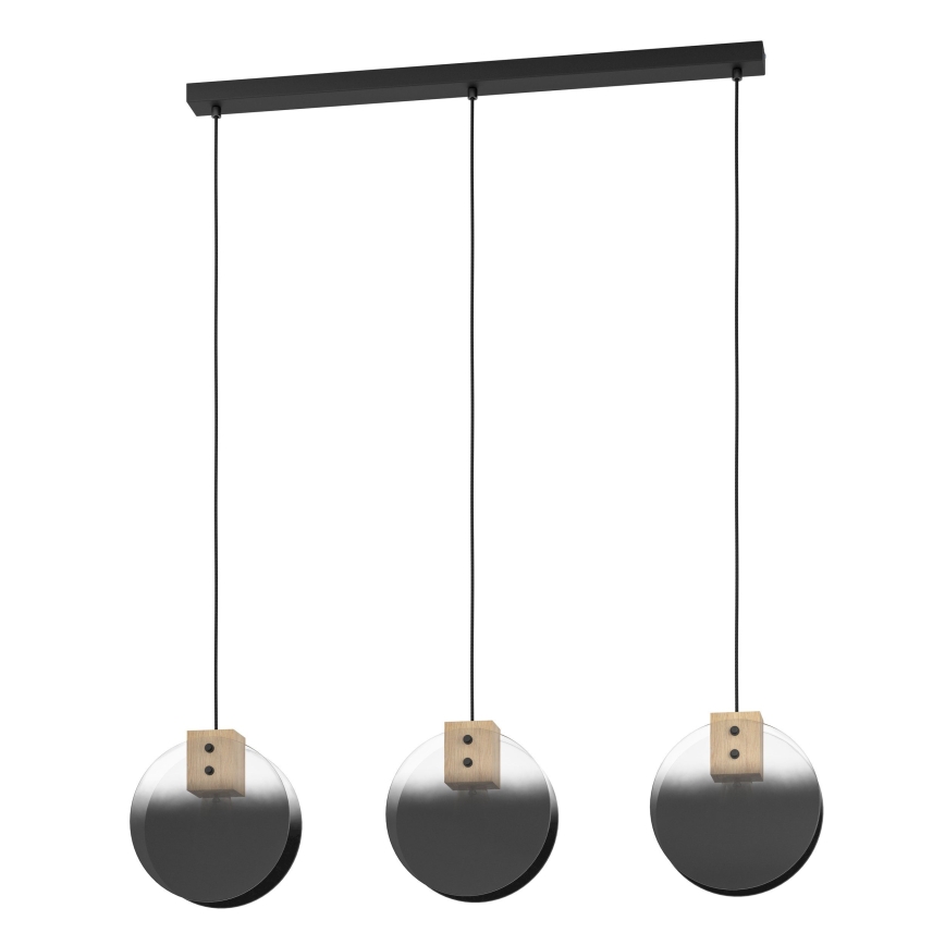 Eglo - Hanglamp aan een koord 3xE27/40W/230V gerookt