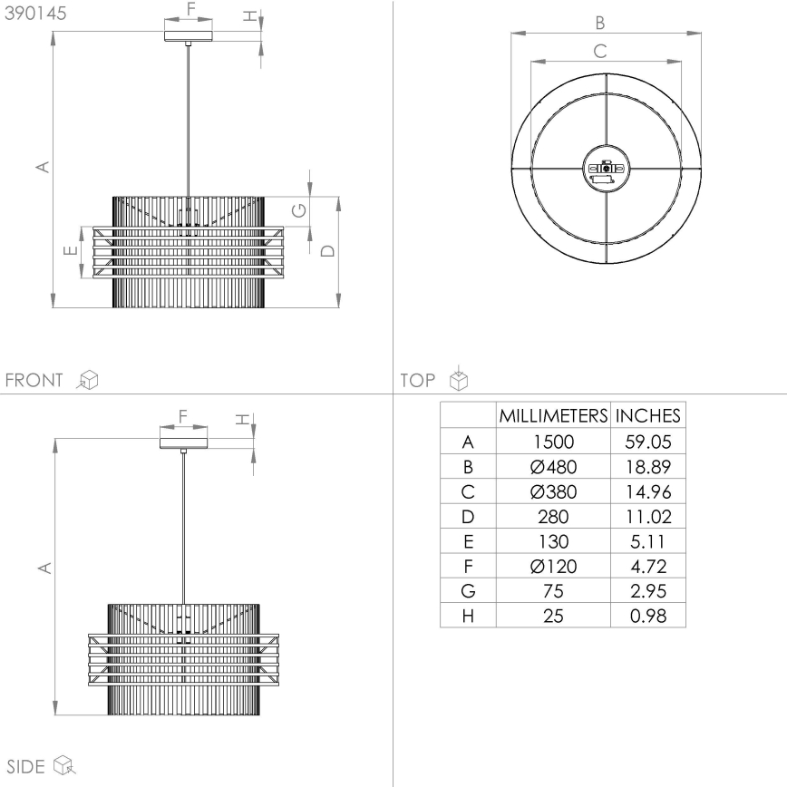 Eglo - Hanglamp aan een koord 1xE27/40W/230V diameter 48 cm crème