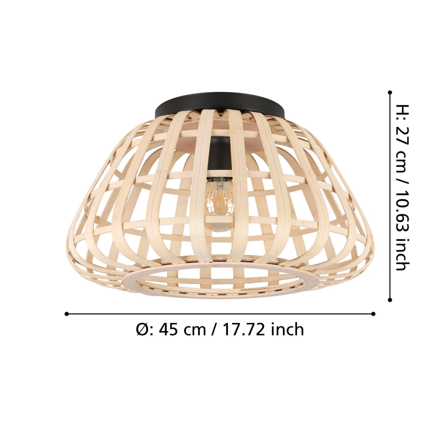 Eglo - Plafonnier 1xE27/40W/230V bambou