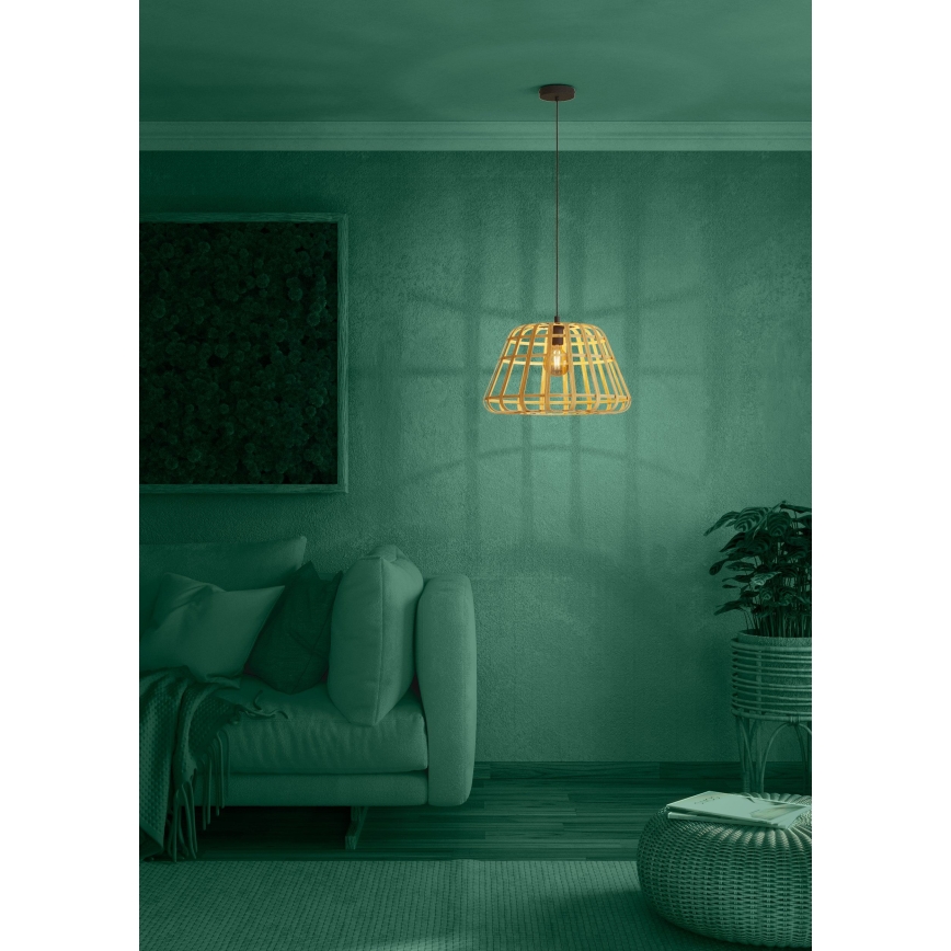 Eglo - Suspension filaire 1xE27/40W/230V d. 50 cm bambou