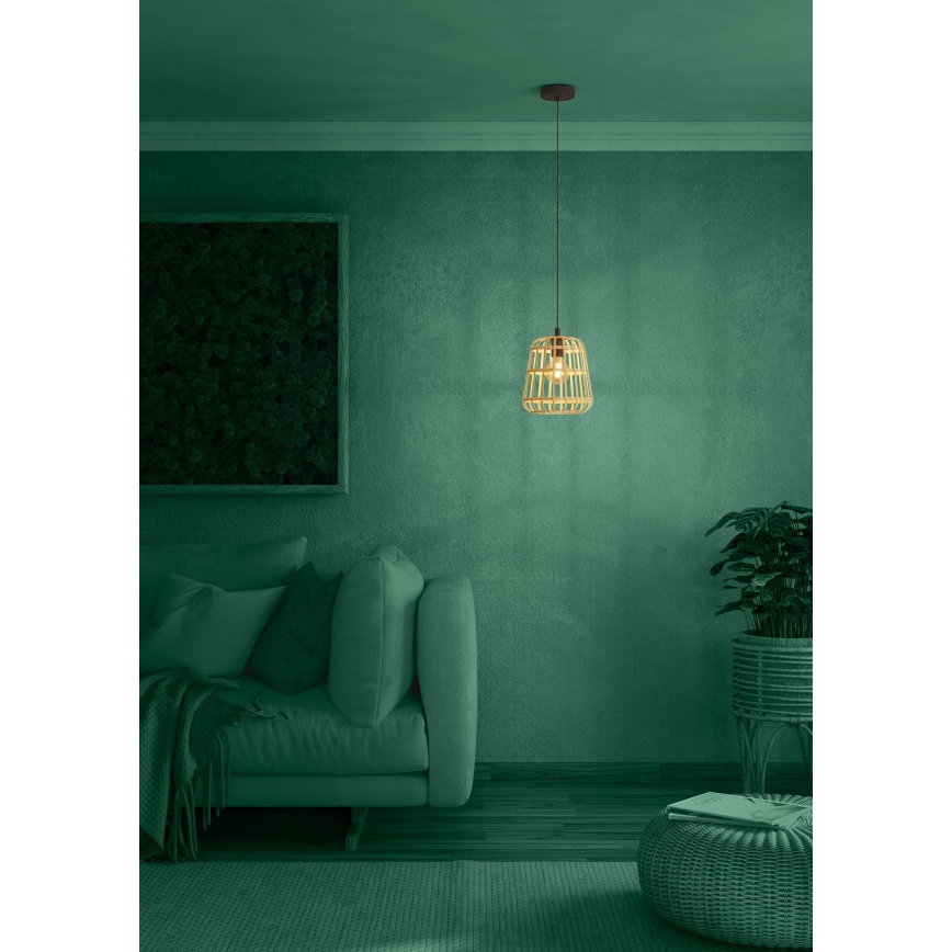 Eglo - Suspension filaire 1xE27/40W/230V d. 24 cm bambou