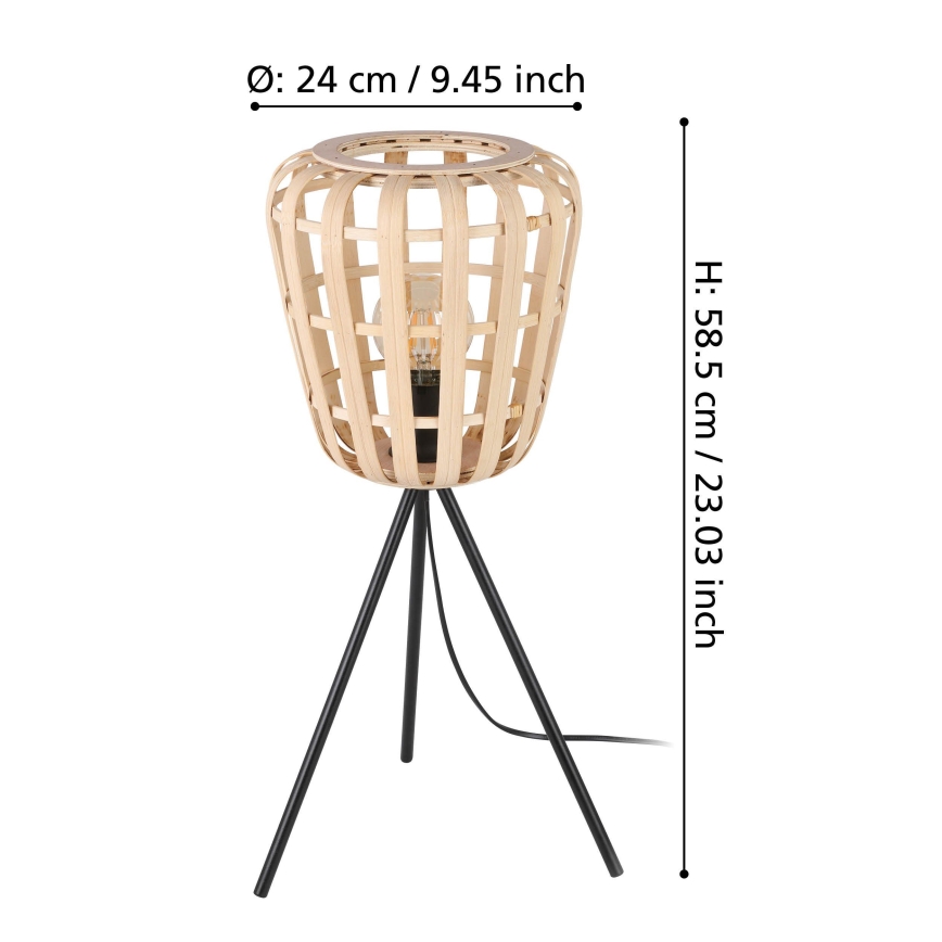 Eglo - Lampe de table 1xE27/40W/230V bambou