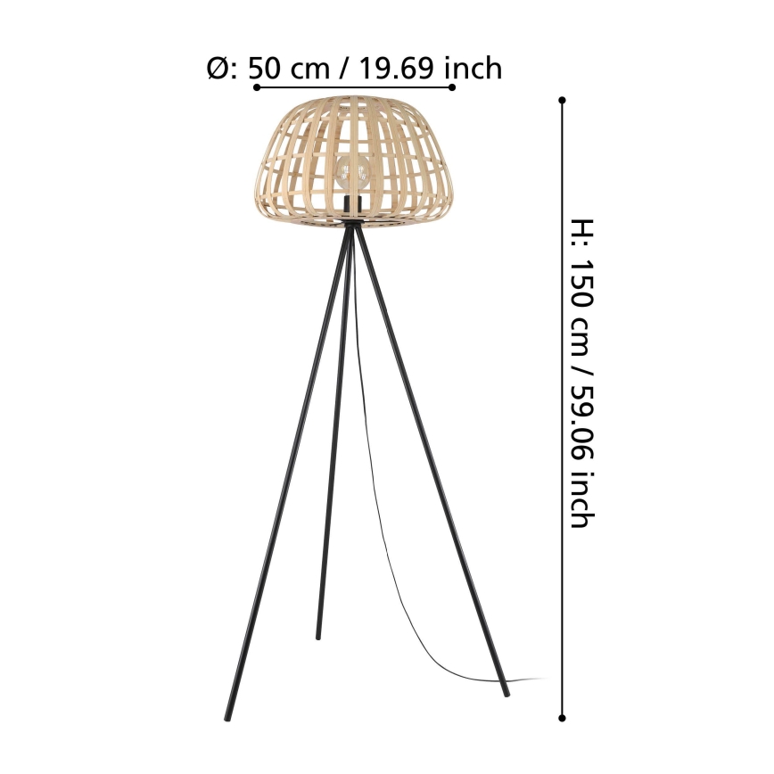 Eglo - Lampadaire 1xE27/40W/230V bambou
