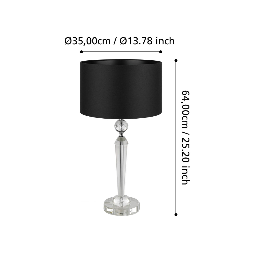 Eglo - Lampe de table 1xE27/40W/230V noir