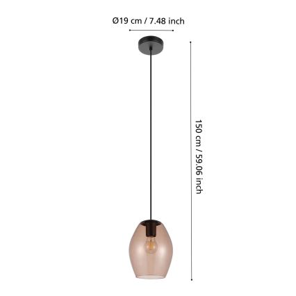 Eglo - Hanglamp aan een koord 1xE27/40W/230V bruin