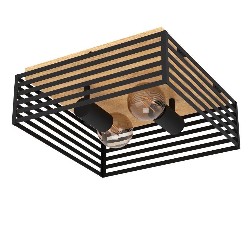 Eglo - Plafondlamp 2xE27/40W/230V zwart/bruin