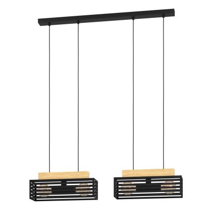 Eglo - Hanglamp aan een koord 4xE27/40W/230V zwart/bruin
