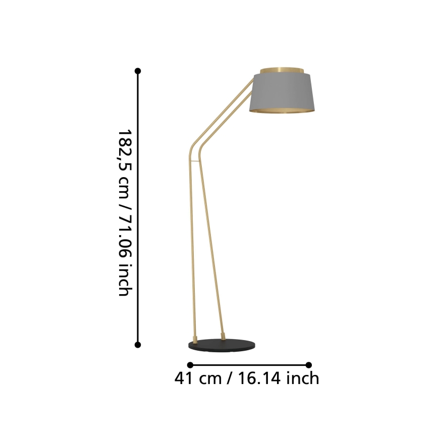 Eglo - Lampadaire 1xE27/40W/230V gris/doré