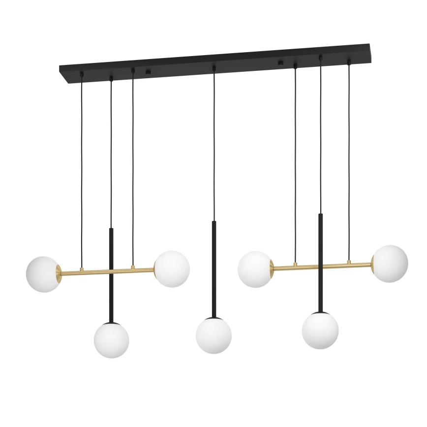 Eglo - Suspension filaire 7xE14/40W/230V doré/noir