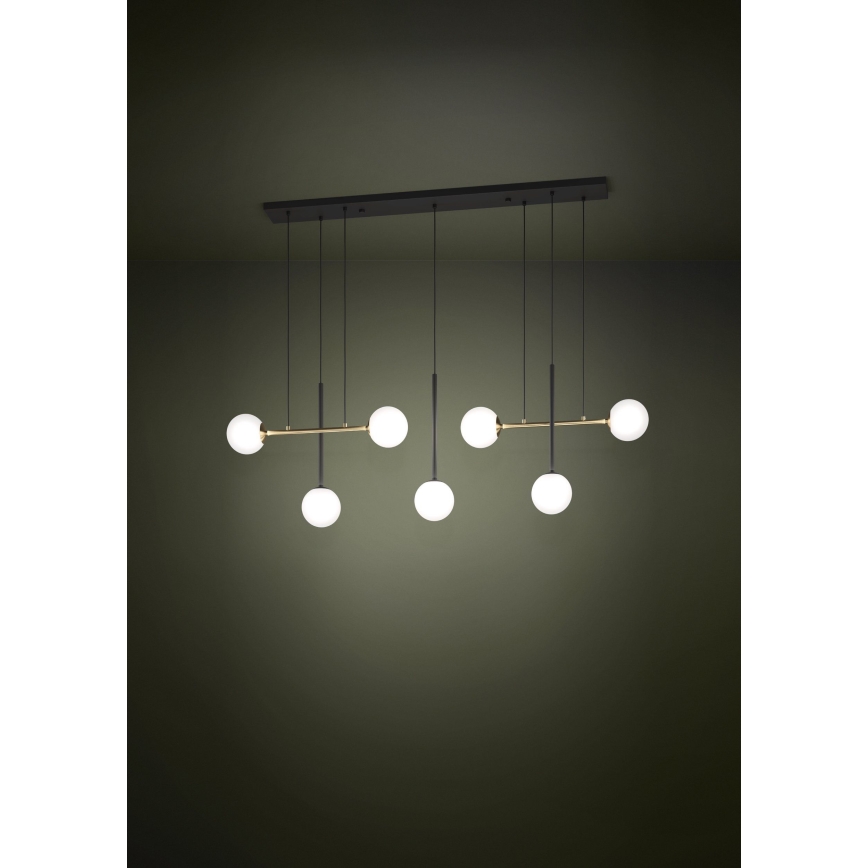 Eglo - Suspension filaire 7xE14/40W/230V doré/noir