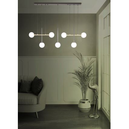 Eglo - Suspension filaire 7xE14/40W/230V doré/noir