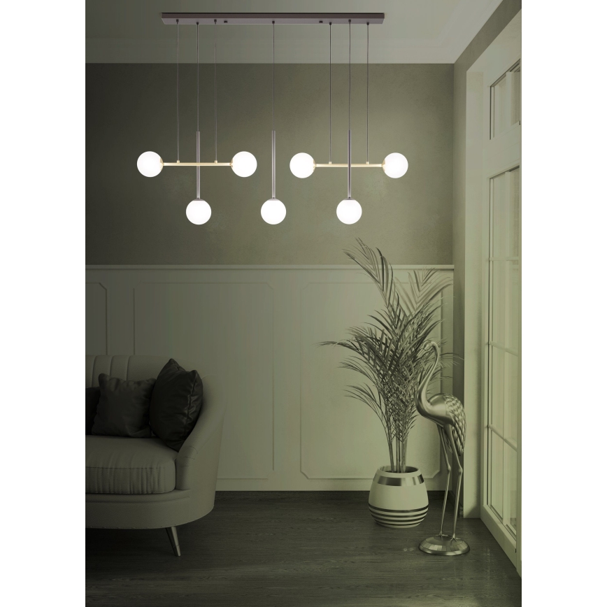 Eglo - Suspension filaire 7xE14/40W/230V doré/noir