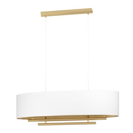 Eglo - Suspension filaire 4xE27/40W/230V blanc/doré