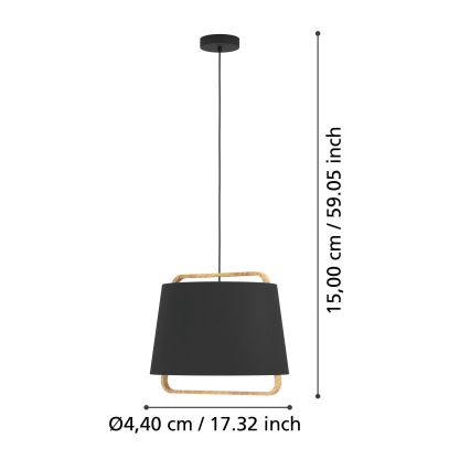 Eglo - Suspension filaire 1xE27/40W/230V noir