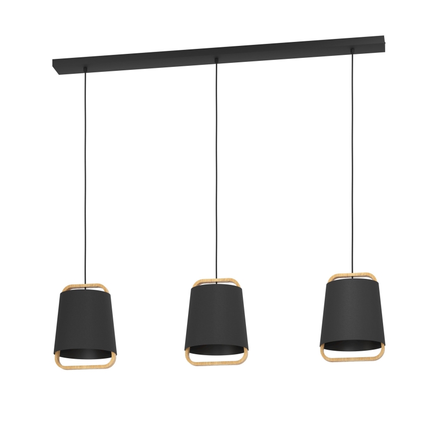 Eglo - Suspension filaire 3xE27/40W/230V noir