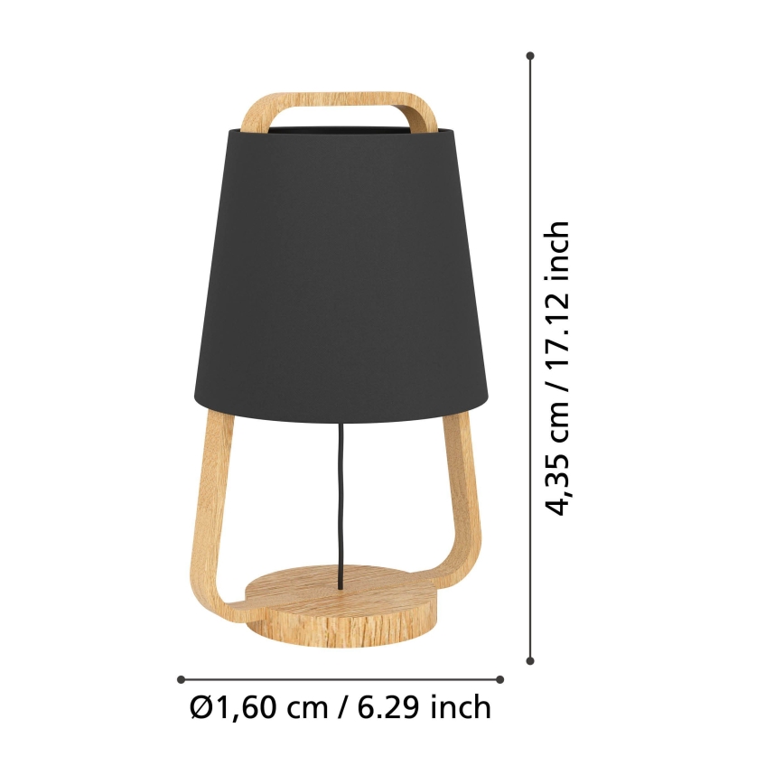 Eglo - Tafellamp 1xE27/40W/230V zwart