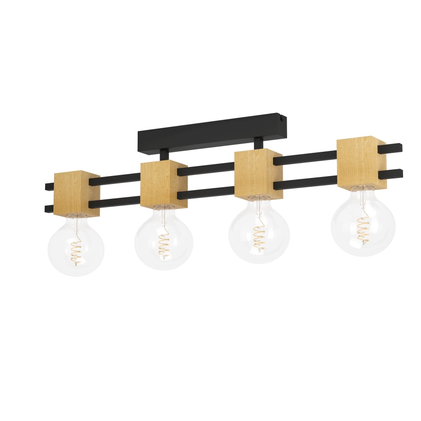 Eglo - Bevestigde hanglamp 4xE27/40W/230V zwart/bruin