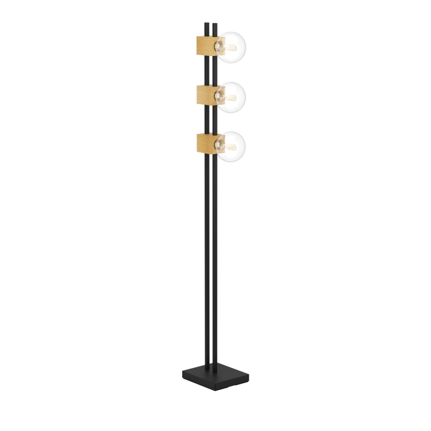 Eglo - Staande Lamp 3xE27/40W/230V zwart/bruin