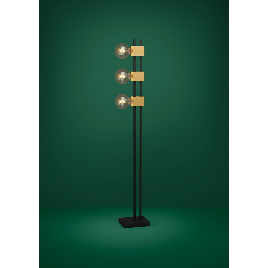 Eglo - Staande Lamp 3xE27/40W/230V zwart/bruin
