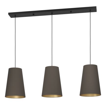 Eglo - Suspension filaire 3xE27/40W/230V marron