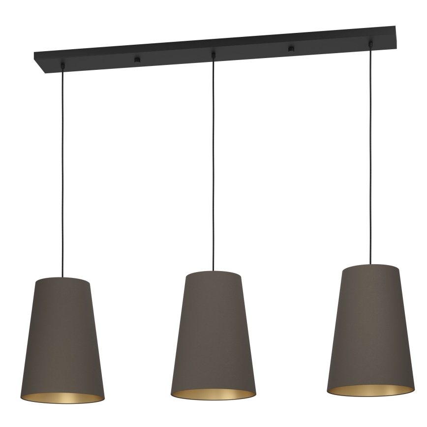 Eglo - Suspension filaire 3xE27/40W/230V marron