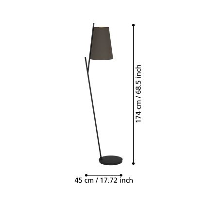 Eglo - Lampadaire 1xE27/40W/230V marron