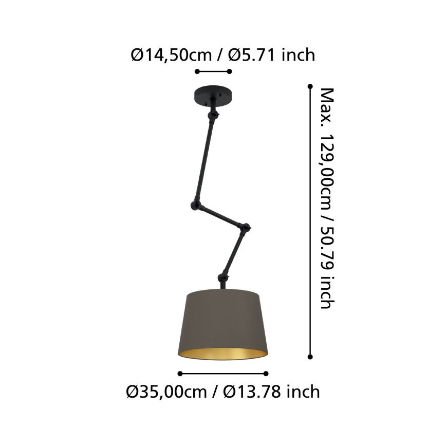 Eglo - Hanglamp met vaste pendel 1xE27/40W/230V bruin