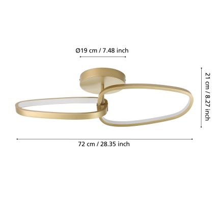 Eglo - Plafonnier à intensité variable LED/25W/230V 3000K doré