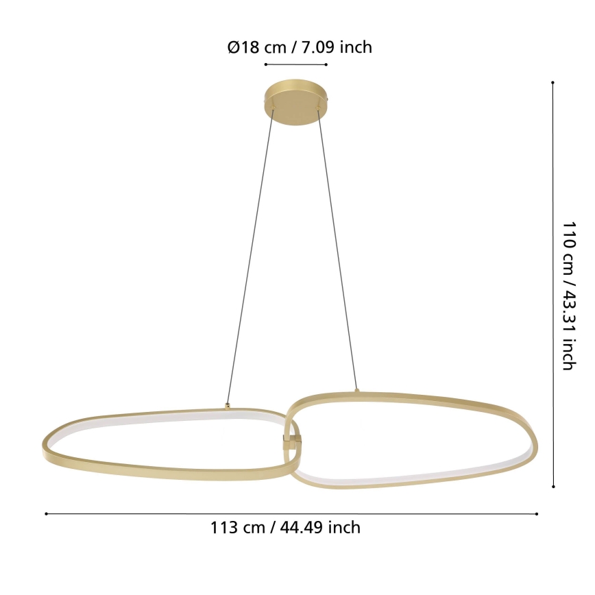 Eglo - Suspension filaire à intensité variable LED/37,5W/230V 3000K doré